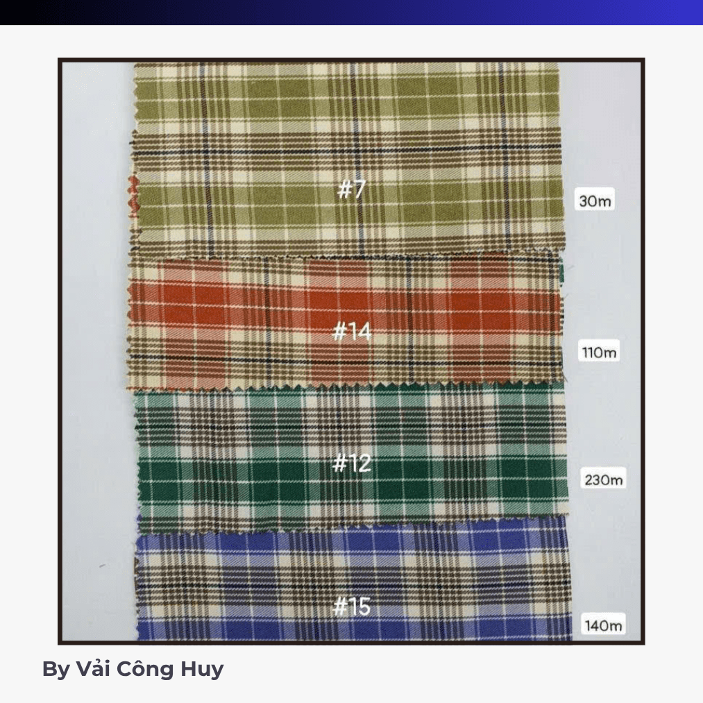 vải caro sẹt thun