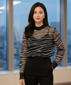 Vải lưới ánh kim sọc vằn