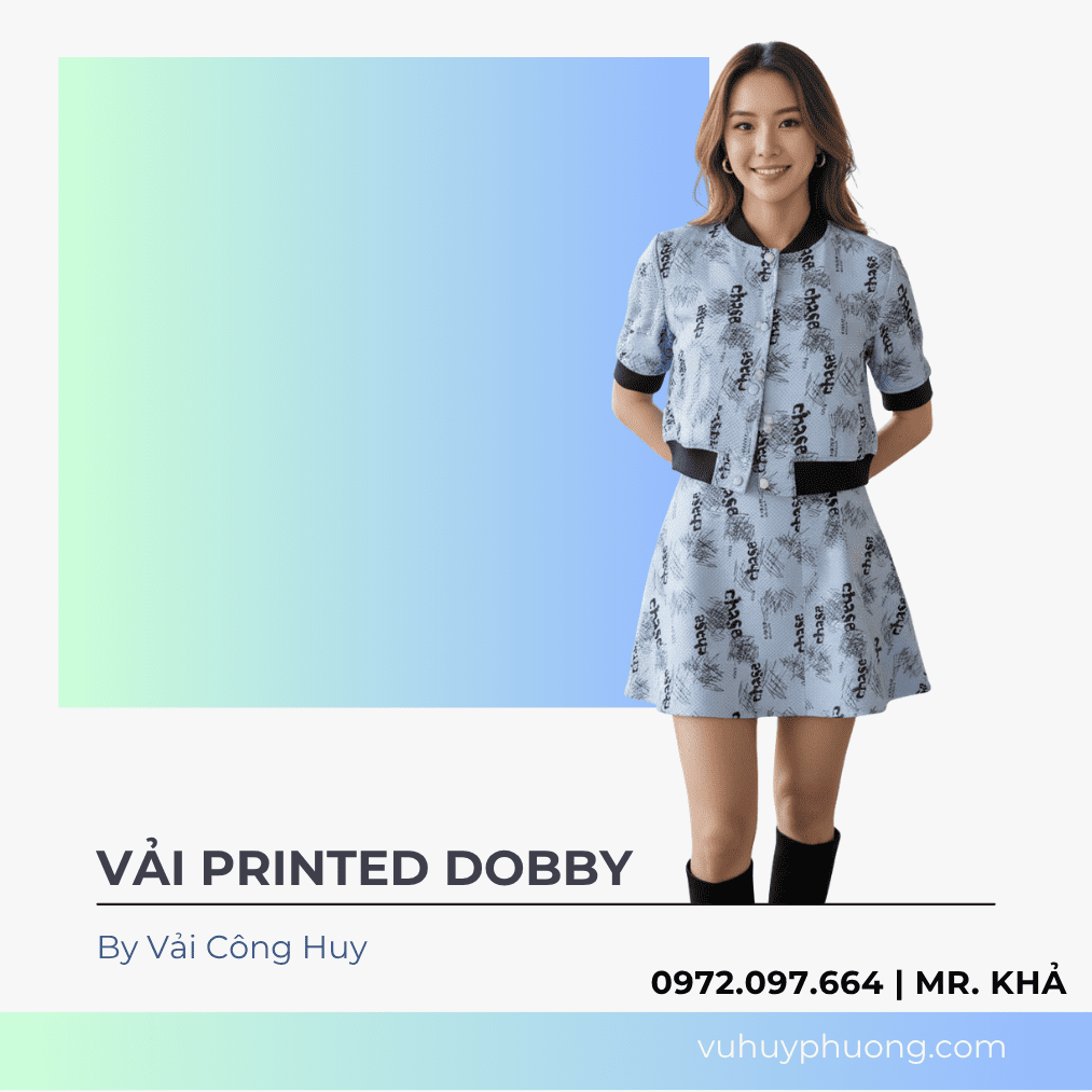 Vải Printed Dobby