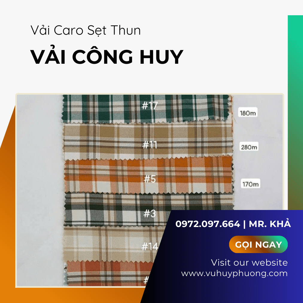 vải caro sẹt thun