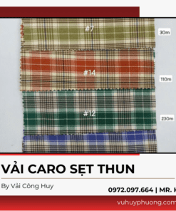 vải caro sẹt thun