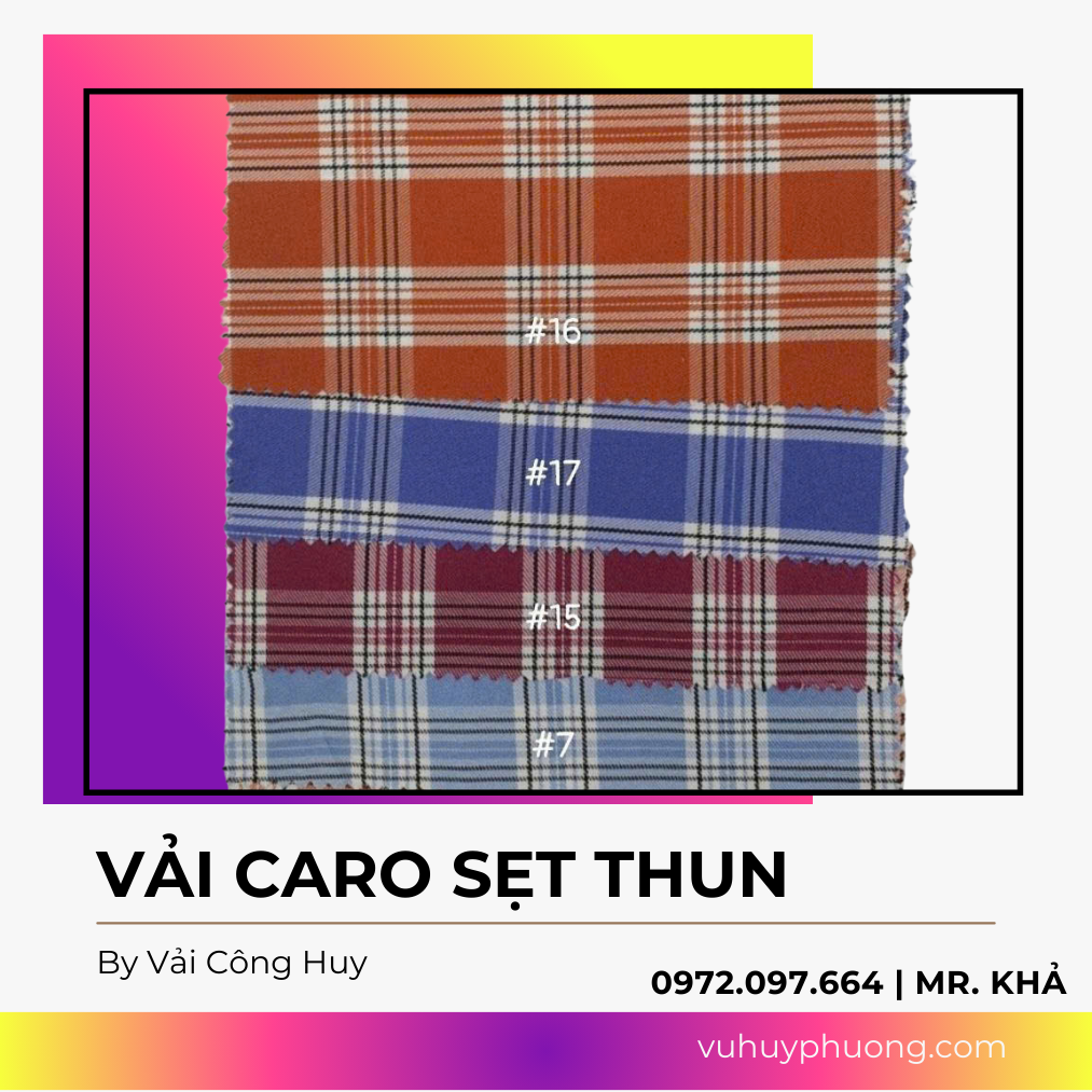 vải caro sẹt thun