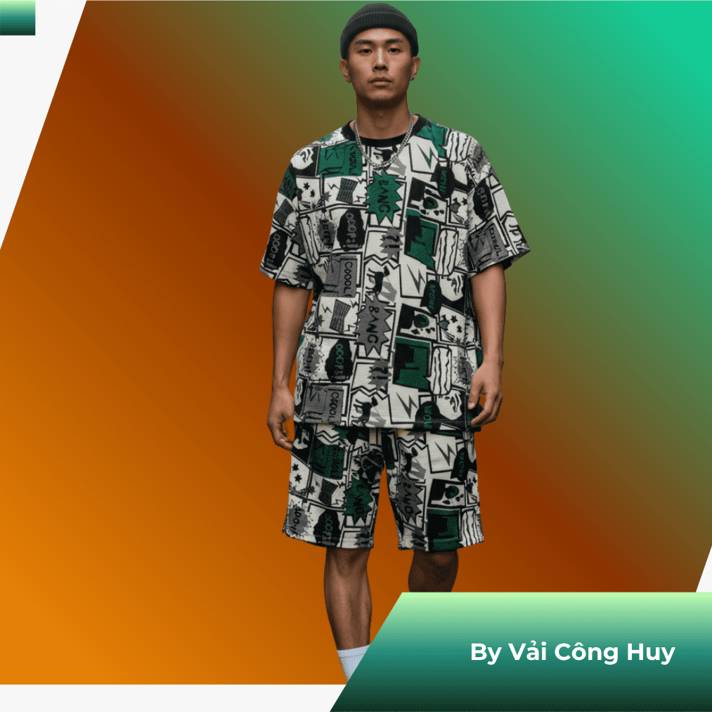 Vải thun Comic Pop Art