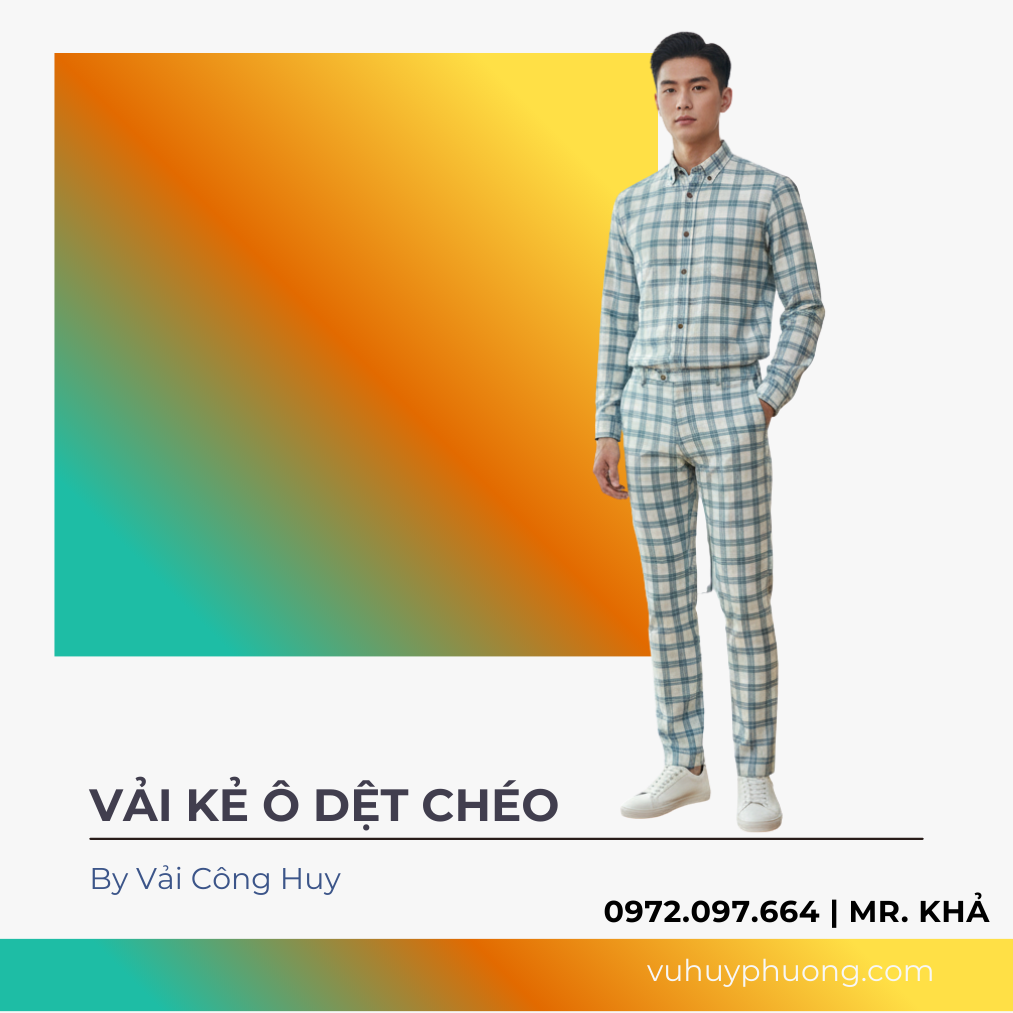 vải kẻ ô dệt chéo