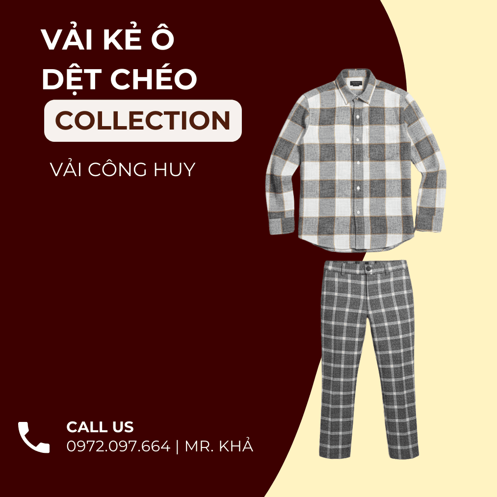 vải kẻ ô dệt chéo